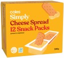 Coles-Cheese-Spread-Snack-Packs-300g Sale