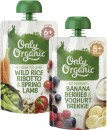 Only-Organic-4-Months-6-Months-or-8-Months-Baby-Food-Pouch-120g Sale