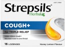 Strepsils-Herbal-Cough-Honey-Lemon-Flavour-16-Lozenges Sale
