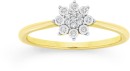 9ct-Two-Tone-Gold-Diamond-Flower-Cluster-Ring Sale