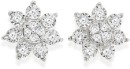 9ct-Two-Tone-Gold-Diamond-Flower-Cluster-Stud-Earrings Sale