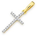 9ct-Gold-Diamond-Small-Cross-Pendant Sale