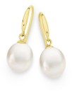 9ct-Gold-8mm-Cultured-Freshwater-Pearl-Hook-Earrings Sale