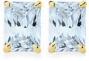 9ct-Gold-Blue-Topaz-Emerald-Cut-Claw-Set-Stud-Earrings Sale
