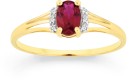 9ct-Gold-Created-Ruby-Diamond-Ring Sale