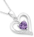 Sterling-Silver-Cubic-Zirconia-45cm-Heart-Pendant Sale