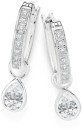 Sterling-Silver-Cubic-Zirconia-Hoops-with-Pear-Drop Sale