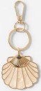 Large-Shell-Bag-Charm-Keyring-Gold-Tone Sale