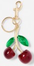 3D-Large-Cherry-Charm-Keyring-Gold-Tone-Red-and-Green Sale