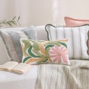 Rosie-Floral-Embroidered-Oblong-Cushion-by-MUSE Sale