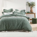 Waffle-Dark-Green-Quilt-Cover-Set-by-MUSE Sale