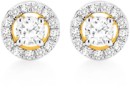 9ct-Yellow-Gold-Diamond-Halo-Stud-Earrings Sale