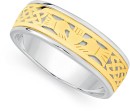 9ct-Gold-Silver-Claddagh-Pattern-Gents-Ring Sale
