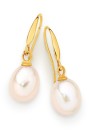 9ct-Gold-Cultured-Freshwater-Pearl-Teardrop-Hook-Earrings Sale