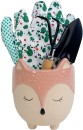 Ceramic-Fox-Garden-Pot-with-Tools Sale