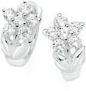 Sterling-Silver-Cubic-Zirconia-Flower-Huggie-Earrings Sale