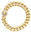 9ct-Gold-19cm-Solid-Curb-Diamond-Turnlock-Bracelet Sale