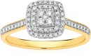 9ct-Gold-Diamond-Cushion-Shape-Ring Sale