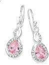 Sterling-Silver-Pear-Cubic-Zirconia-Twist-Drop-Hook-Earrings Sale