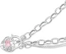 Sterling-Silver-Cubic-Zirconia-185cm-Heart-Padlock-Bracelet Sale
