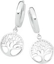 NEW-Sterling-Silver-Tree-of-Life-Huggie-Earrings Sale