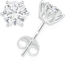 Sterling-Silver-Round-Cubic-Zirconia-Stud-Earrings Sale