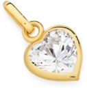 9ct-Gold-Cubic-Zirconia-Heart-Pendant Sale