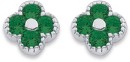 Sterling-Silver-Green-Clover-Stud-Earrings Sale