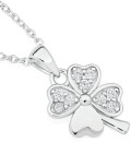 Sterling-Silver-Cubic-Zirconia-4-Leaf-Clover-Pendant Sale