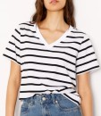 Grab-Relaxed-V-Neck-Tee-BlackWhite-Stripe Sale