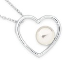 Sterling-Silver-Pearl-Fine-Heart-Pendant Sale