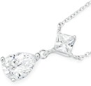 Sterling-Silver-Pear-Drop-Cubic-Zirconia-45cm-Necklace Sale