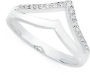 Sterling-Silver-Cubic-Zirconia-Chevron-Split-Ring-Size-N Sale