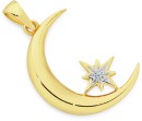 9ct-Gold-Two-Tone-Crescent-Moon-Pendant Sale
