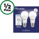 Mirabella-LED-GLS-14W-1400LM-Cool-White-Globe-Pk-2 Sale