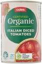 Coles-Organic-Italian-Diced-Tomatoes-400g Sale