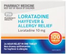 Pharmacy-Health-Loratadine-Hayfever-Allergy-Relief-100-Tablets Sale