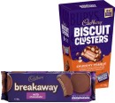 Cadbury-Biscuit-Clusters-120g-or-Breakaway-Milk-Chocolate-Biscuits-180g-Selected-Varieties Sale
