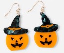 Halloween-Pumpkin-Drop-Earrings-Orange-Black-and-Gold-Tone Sale