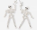 Halloween-Skeleton-Drop-Earrings-Silver-Tone Sale
