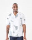 Short-Sleeve-Print-Cotton-Linen-Shirt Sale