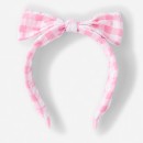 Gingham-Bow-Headband-Pink-and-White Sale