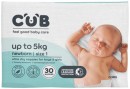 CUB-Nappies-Newborn-Size-1-30-Pack Sale
