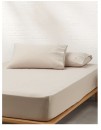 Vue-Stonewashed-Cotton-Fitted-Sheet-in-Biscuit Sale