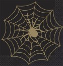 NEW-Halloween-Spider-Web-Gold-Lunch-Napkin-Ea Sale