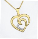 9ct-Gold-Diamond-Double-Heart-Pendant Sale