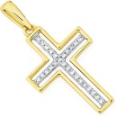 9ct-Gold-Diamond-Cutout-Cross-Pendant Sale