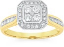 Alora-9ct-Gold-12-Carat-TW-Lab-Grown-Diamond-Asscher-Cluster-Ring Sale