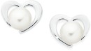 Sterling-Silver-Pearl-Open-Heart-Stud-Earrings Sale