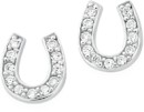 Sterling-Silver-Cubic-Zirconia-Horseshoe-Stud-Earrings Sale